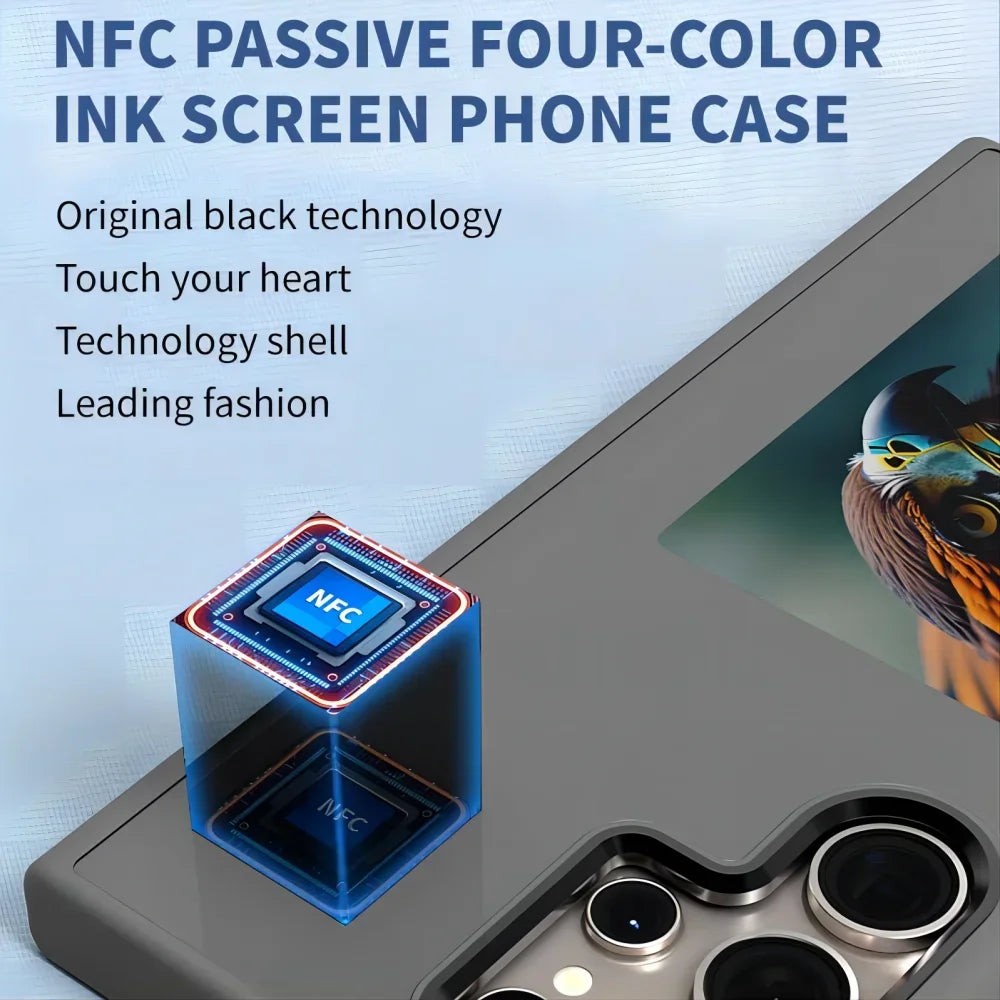 NFC Intelligent Screen Casting E-Ink Phone Case for Samsung S24Ultra S23Ultra DIY Four Colors Screen Wireless Transmission