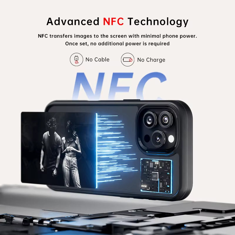 DIY E-Ink Screen Ink Screen Phone Case Nfc E-Ink Diy Picture Ink AI Phone Case Nfc Display Nfc-Phone-Cases for Iphone 14 15 16